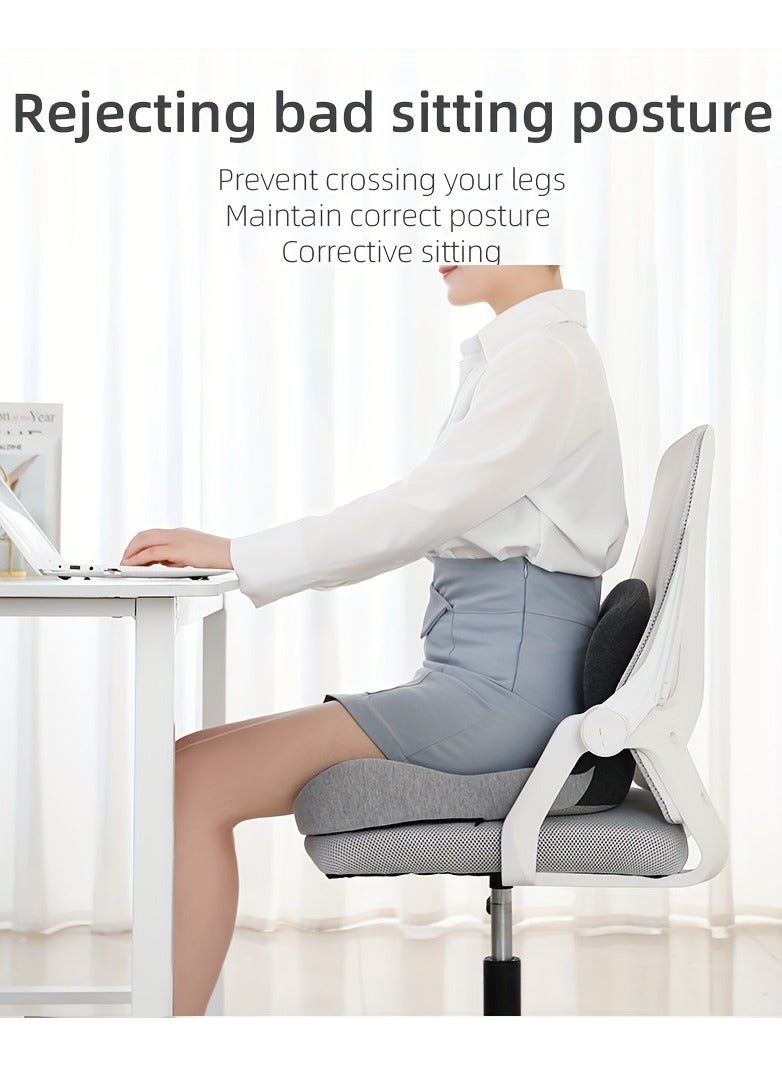 ELFSA Ergonomic Seat Cushion with Backrest – Soft, Supportive, and Washable Office Chair Pad for Hip and Waist Comfort, Ideal for Long Sitting, Car Driving, and Desk Work, Modern Design, Breathable Polyester Fabric, Integrated Cushion for Hips and Waist Protection, Chair Cushion Pad  - Image 3