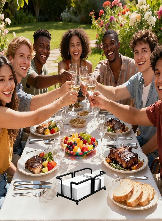 حامل مناديل الحمام، حامل مناشف ورقية للحمام، حامل مناشف للضيوف، صينية لحامل مناديل الحمام، مناشف ضيوف للاستخدام مرة واحدة، للحمام، المطبخ، طاولة الطعام. أسود - Image 4