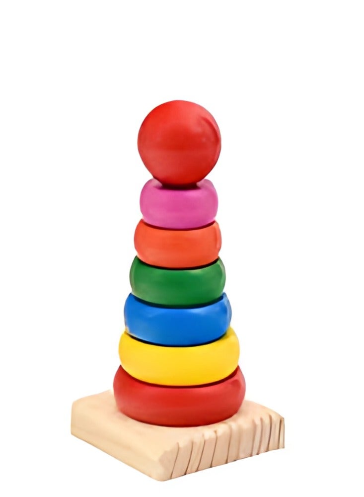 Rainbow Tower Stack & Learn– Colorful Building Fun for 3+ Year Old 