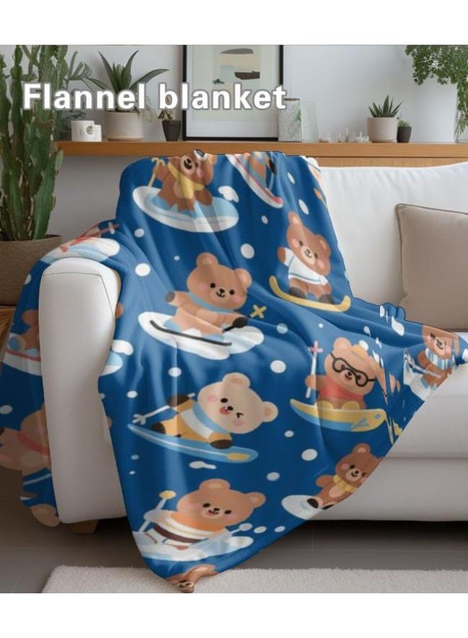 عام بطانية رقيقة من الفانيلا الكرتونية للأطفال والرضع (دافئة ومريحة، ومناسبة للنوم والألعاب) 70 سم * 100 سم - Image 1