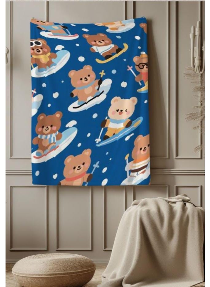 عام بطانية رقيقة من الفانيلا الكرتونية للأطفال والرضع (دافئة ومريحة، ومناسبة للنوم والألعاب) 70 سم * 100 سم - Image 3