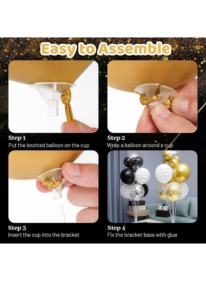 JOYYPOP 6 Sets Balloon Stand Kit, Balloon Sticks with Base Birthday Graduation Party Decorations Wedding - Image 3
