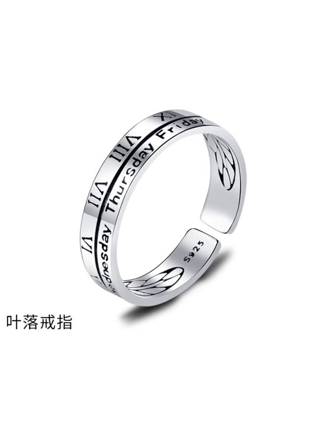 Retro Distressed Ring Men's Fashionable Single Ring Index Finger Personality Boys Ring Men's Open Adjustable Tail Ring