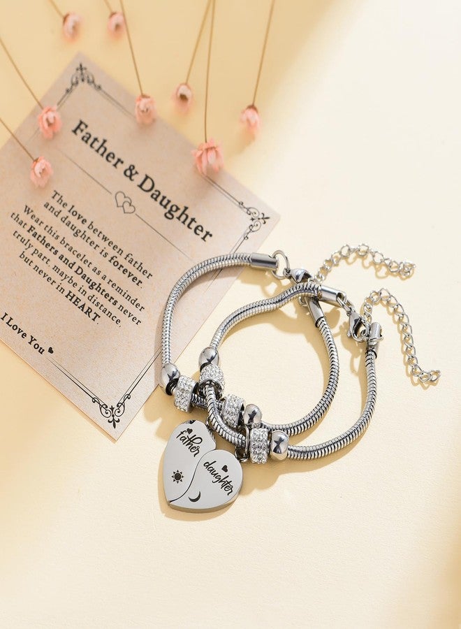 Yonhon Father Daughter Bracelet Set for 2, Dad Daughter Matching Bracelet for 2 - Image 3