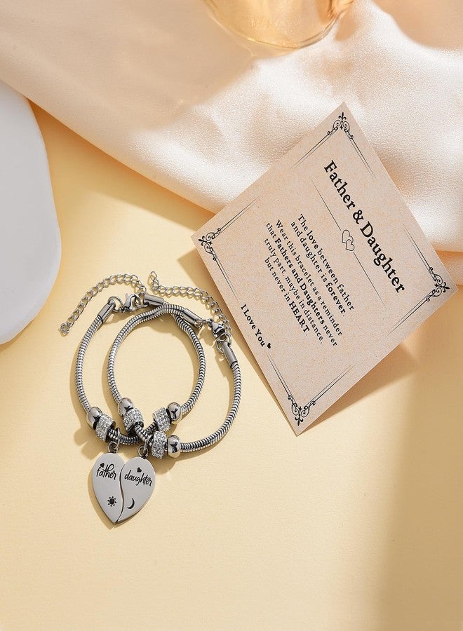 Yonhon Father Daughter Bracelet Set for 2, Dad Daughter Matching Bracelet for 2 - Image 4