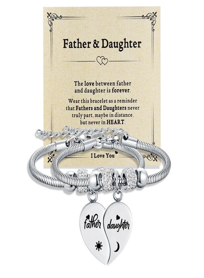 Yonhon Father Daughter Bracelet Set for 2, Dad Daughter Matching Bracelet for 2 - Image 1