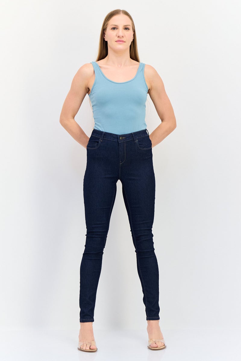 VERO MODA جينز ضيق مغسول قابل للتمدد للنساء من فيرو مودا، أزرق داكن - Image 3