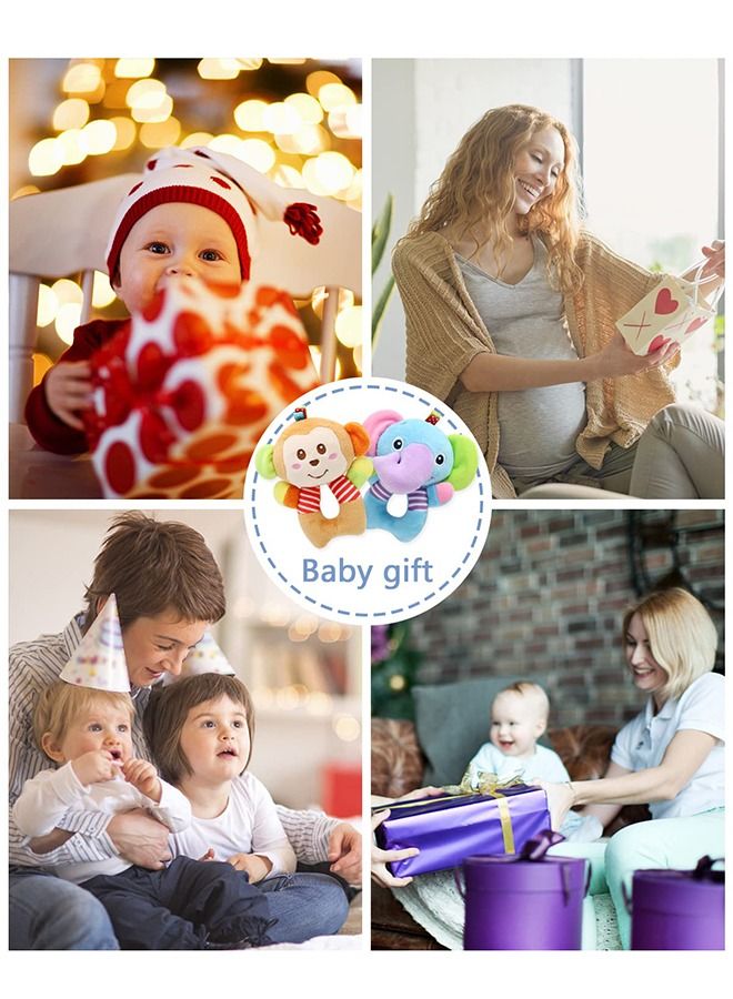 happymonkey Newborn Baby Soft Rattle, Hand Bracelet Wrist Rattle Toy Foot Finder Sock, Arm Leg Babies Development Toys for Infant Bebe Boy & Girl (Elephant & Monkey)  - Image 5