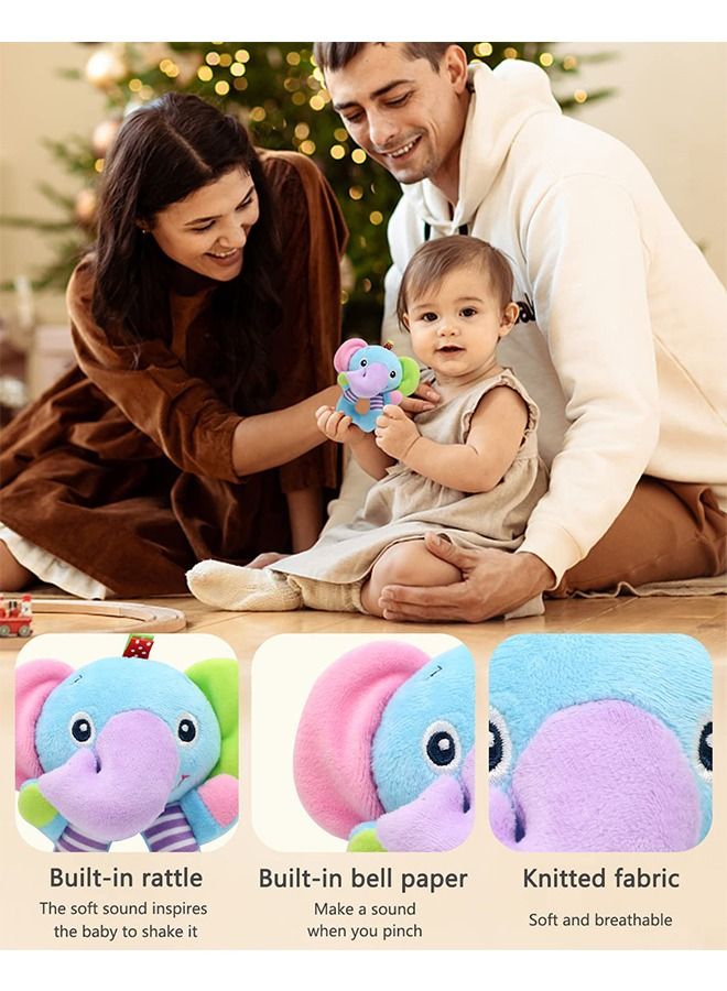 happymonkey Newborn Baby Soft Rattle, Hand Bracelet Wrist Rattle Toy Foot Finder Sock, Arm Leg Babies Development Toys for Infant Bebe Boy & Girl (Elephant & Monkey)  - Image 3