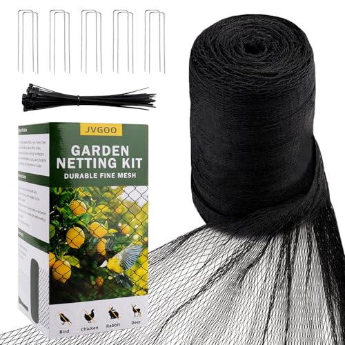 Jvgoo Bird Netting for Garden 13 x 40 FT Bird Netting for Chicken Coop Heavy Duty Garden Poultry Net Mesh with Ties and Staples for Fruit Trees Vegetables Against Birds Deer Squirrels - Image 1