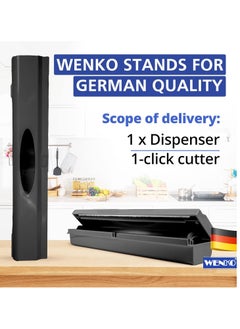 Wenko WENKO Cling film dispenser, aluminum foil dispenser, Perfect Cutter", anthracite  - Image 3