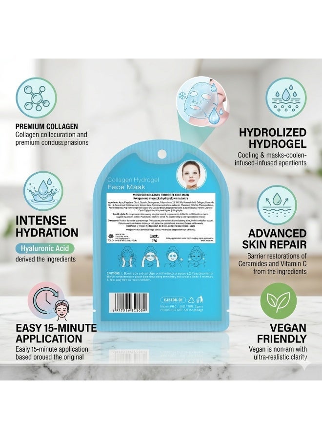 Mond'sub Mondsub Collagen Hydrogel Face Mask 37g – Deep Hydration & Firming Sheet Mask - Image 3