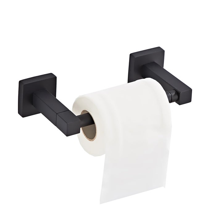 MATTE BLACK TOILET PAPER HOLDER WALL MOUNT BATHROOM TOILET PAPER HOLDER FOR SUS 304 STAINLESS STEEL DOUBLE POST PIVOTING SQUARE TOILET PAPER ROLL HOLDER FOR BATHROOM RV PAPER TOWELS FOR TP