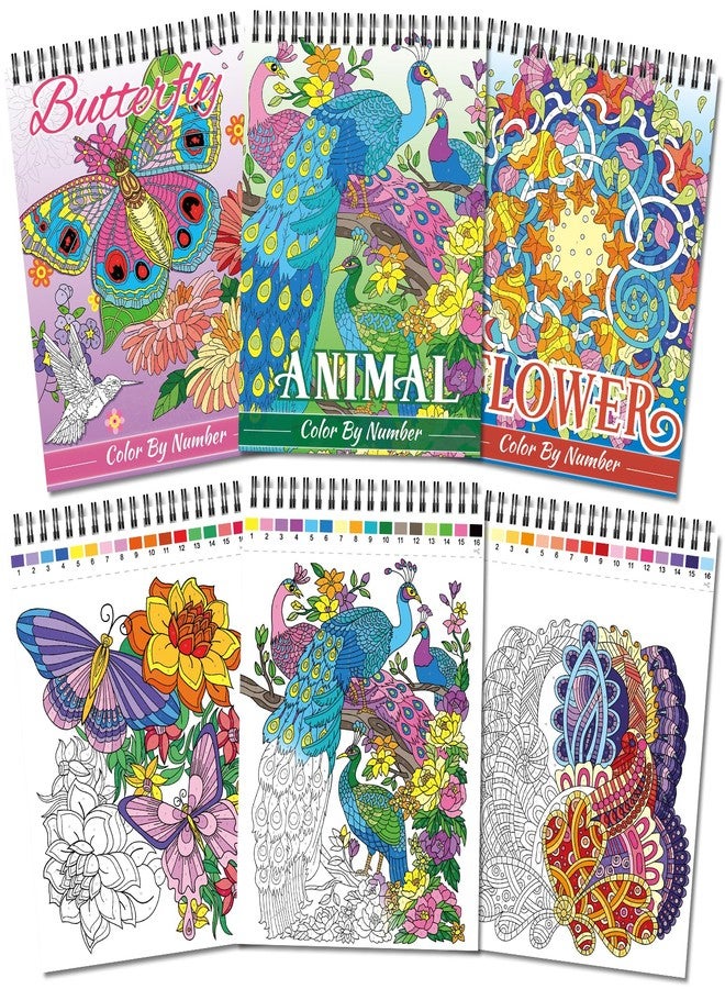 Kalysky Adult Coloring Books Set:3 Coloring Books for Adults Animal,Flower,Butterfly.Coloring Books for Adults to Relax and Relieve Anxiety - Image 1