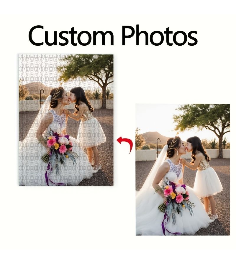 هدية شخصية ألغاز تركيب مكونة من 1000 قطعة، تصميم صورة شخصية DIY، تذكار سفر وحفلات، كبير وعمودي مقاس 50×70 سم / 19.7×27.5 بوصة، بدون إطار - Image 3