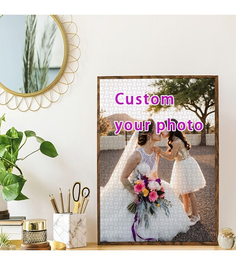 هدية شخصية ألغاز تركيب مكونة من 1000 قطعة، تصميم صورة شخصية DIY، تذكار سفر وحفلات، كبير وعمودي مقاس 50×70 سم / 19.7×27.5 بوصة، بدون إطار - Image 4