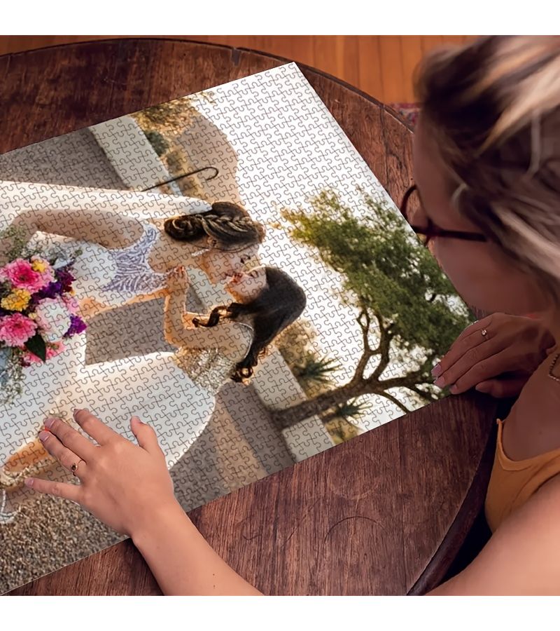 هدية شخصية ألغاز تركيب مكونة من 1000 قطعة، تصميم صورة شخصية DIY، تذكار سفر وحفلات، كبير وعمودي مقاس 50×70 سم / 19.7×27.5 بوصة، بدون إطار - Image 5