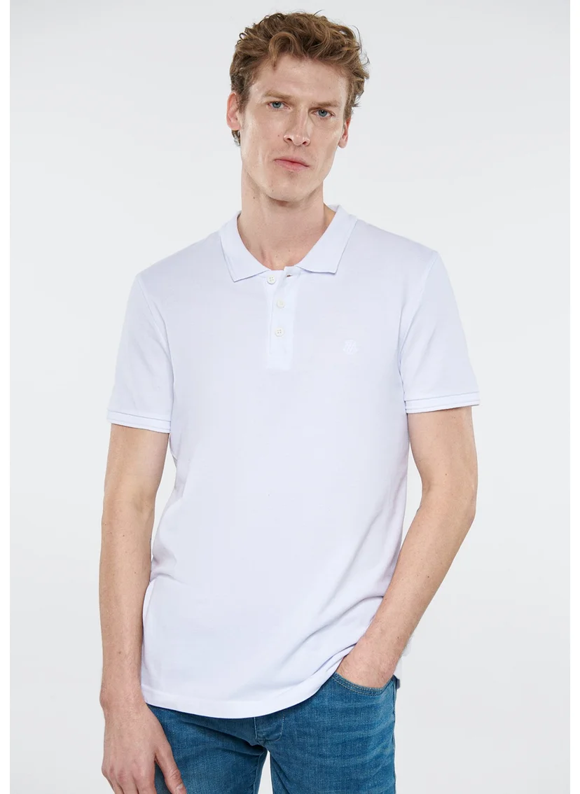 MAVI Blue Men's White Polo T-Shirt 064946-27879