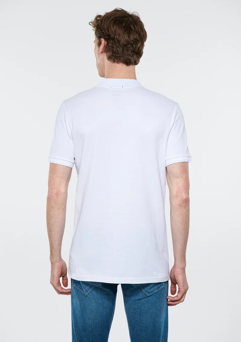 MAVI Blue Men's White Polo T-Shirt 064946-27879