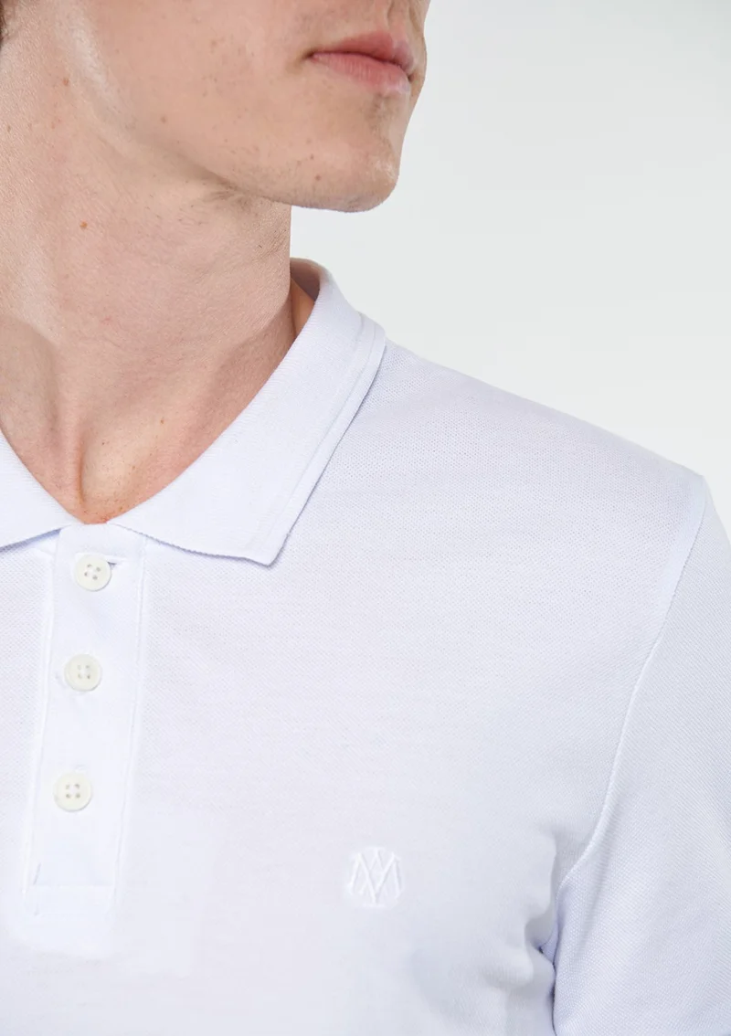 MAVI Blue Men's White Polo T-Shirt 064946-27879