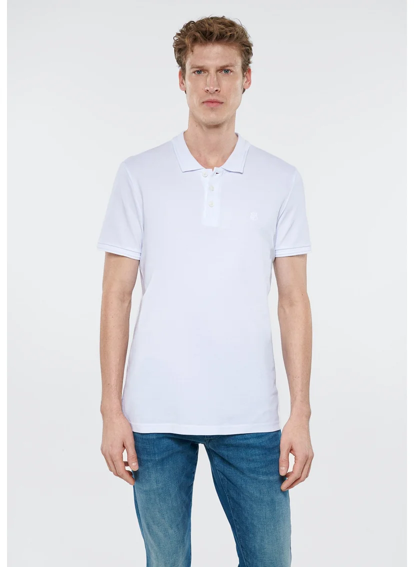 MAVI Blue Men's White Polo T-Shirt 064946-27879