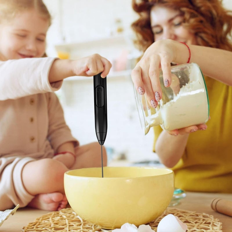 klarako Milk Frother, Electric Foam Maker Whisk Mixer Milk Bubbler, Portable Coffee Frother Mini Blender for Coffee Latte Cappuccino Frappe Matcha Hot Chocolate (Black) - Image 1