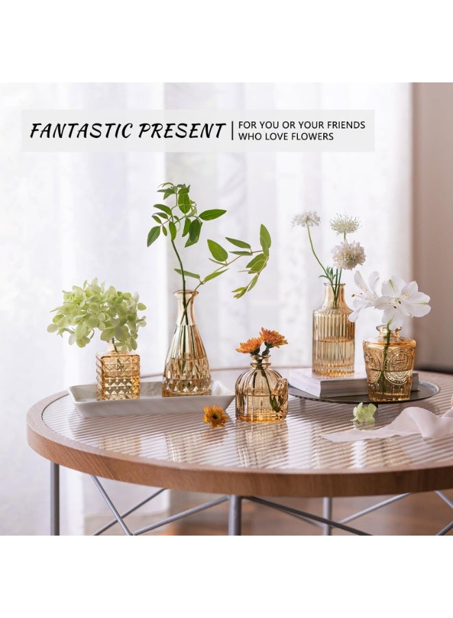 مجموعة مزهريات زجاجية مكونة من 12 قطعة، مزهرية زهور داكنة صغيرة للقطع المركزية - Image 5