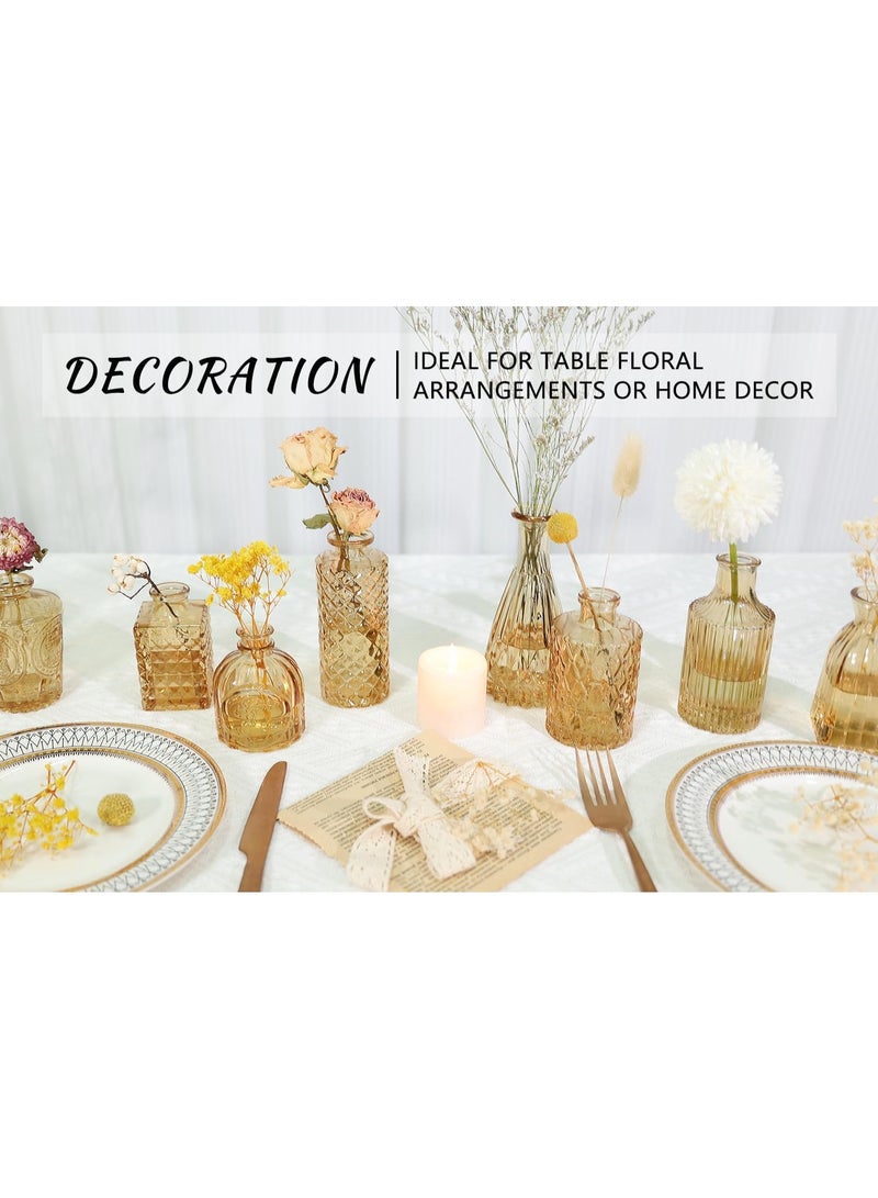 مجموعة مزهريات زجاجية مكونة من 12 قطعة، مزهرية زهور داكنة صغيرة للقطع المركزية - Image 2