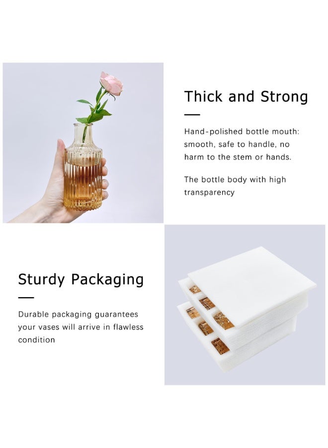 مجموعة مزهريات زجاجية مكونة من 12 قطعة، مزهرية زهور داكنة صغيرة للقطع المركزية - Image 4