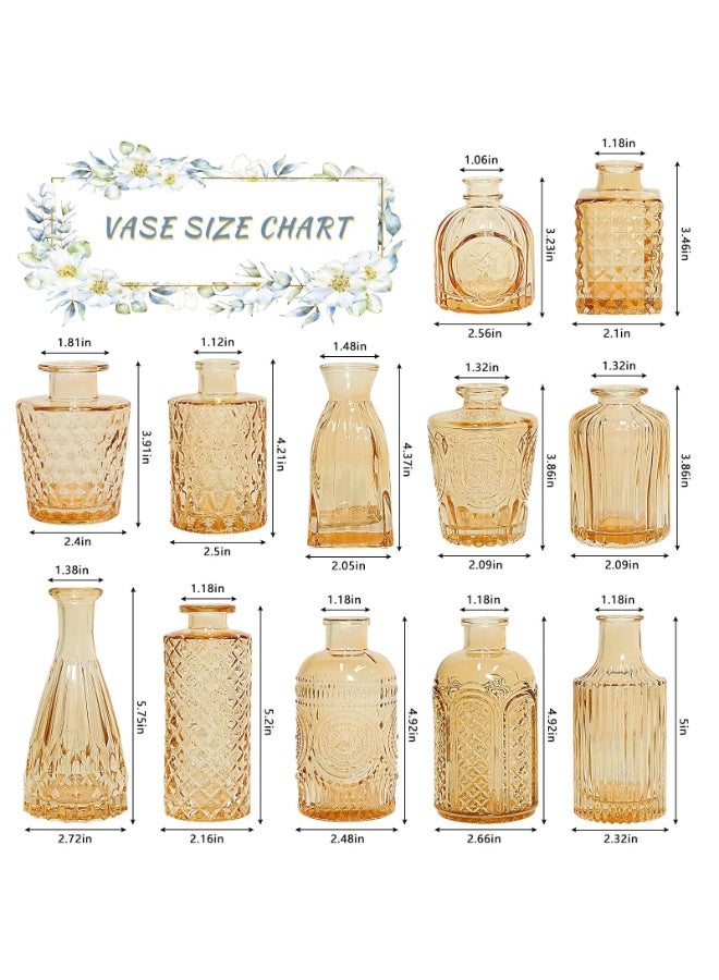 مجموعة مزهريات زجاجية مكونة من 12 قطعة، مزهرية زهور داكنة صغيرة للقطع المركزية - Image 3