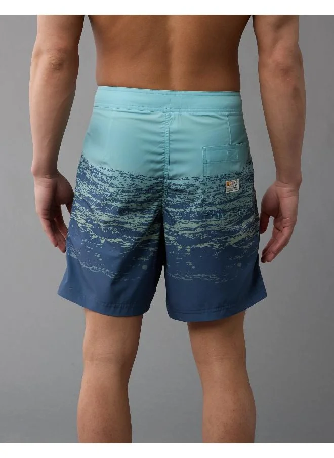 American Eagle Printed Ombre Flex 8" Classic Board Drawstring Shorts