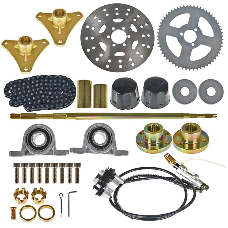 Generic waltyotur 29" Go Kart Rear Axle Kit with Brake Assembly Chain Sprocket T8F 58T Replacement for DIY Go Kart ATV Quad Buggy Drift Trike 29 inch/740mm  - Image 1