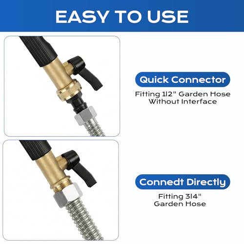 Ruirgo Jet Nozzle High Pressure Hose Nozzle, 2026 Upgraded Extendable Power Washer Wand with 2 Spray Jet Hose and 1 High Pressure Dual Nozzle Washer Tools for Garden Hose, Car Washing, Patio and Floor - Image 3