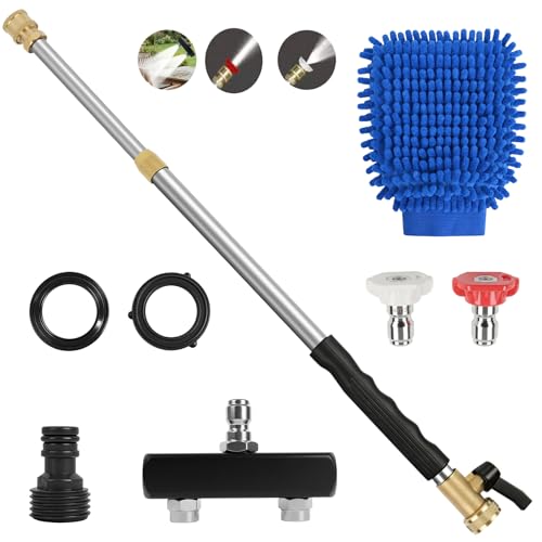 Ruirgo Jet Nozzle High Pressure Hose Nozzle, 2026 Upgraded Extendable Power Washer Wand with 2 Spray Jet Hose and 1 High Pressure Dual Nozzle Washer Tools for Garden Hose, Car Washing, Patio and Floor - Image 1