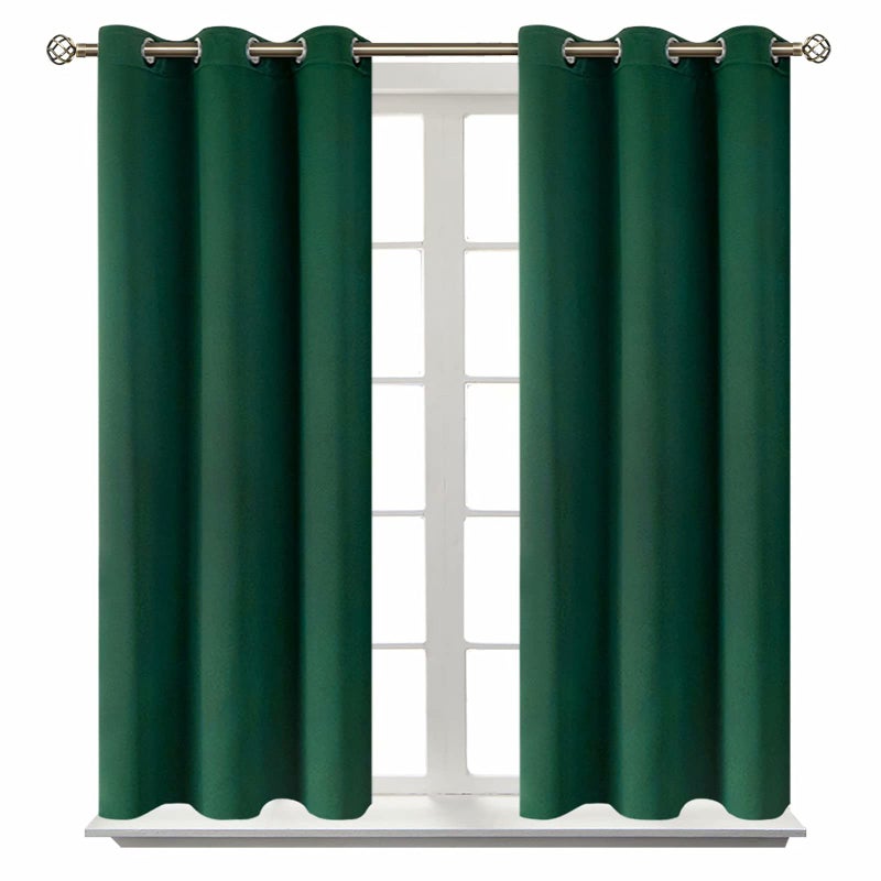 BGment Blackout Curtains for Bedroom  Grommet Thermal Insulated Room Darkening Drapes for Living Room Set of 2 Panels 38 x 45 Inch Emerald Green