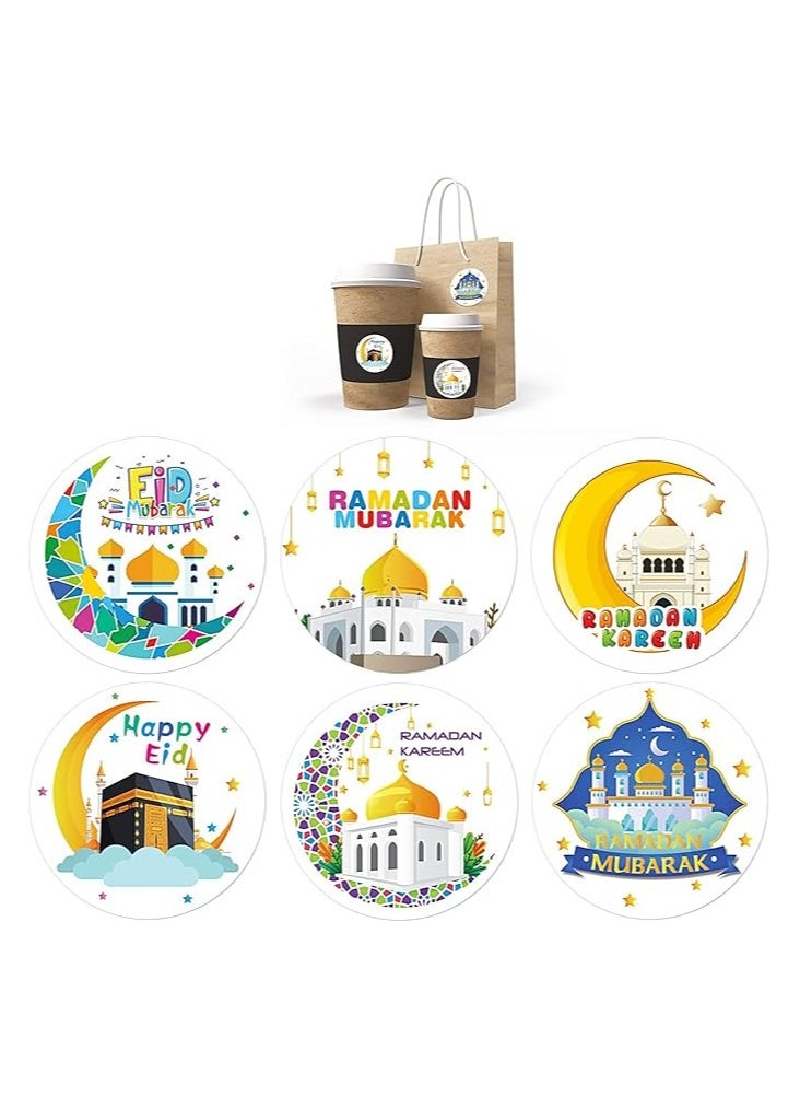 PRINTSHOP4ME Ramadan Stickers Eid Mubarak Stickers Ramadan Kareem Stickers Ramadan Kareem Labels For Eid Party Decorations Ramadan Party Supplies (12, Cartoon Style)  - Image 1
