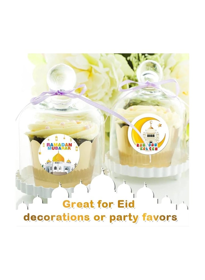 PRINTSHOP4ME Ramadan Stickers Eid Mubarak Stickers Ramadan Kareem Stickers Ramadan Kareem Labels For Eid Party Decorations Ramadan Party Supplies (12, Cartoon Style)  - Image 3