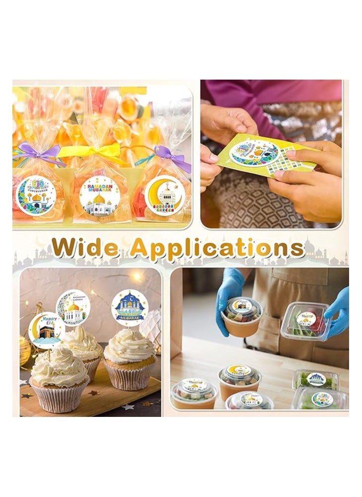 PRINTSHOP4ME Ramadan Stickers Eid Mubarak Stickers Ramadan Kareem Stickers Ramadan Kareem Labels For Eid Party Decorations Ramadan Party Supplies (12, Cartoon Style)  - Image 5
