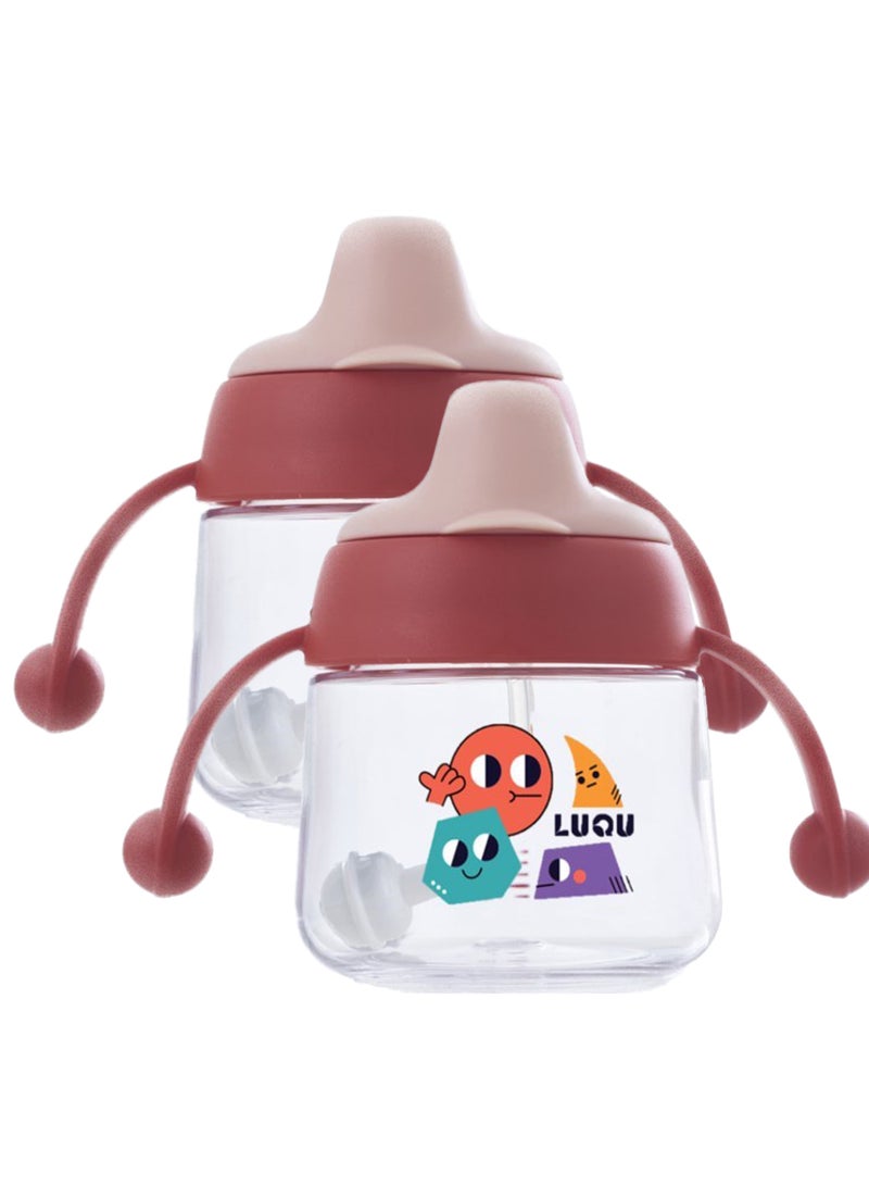 لوكو كوب ماء منقار البط - كوب تريتان 180 مل، وردي-2 قطعة - Image 1