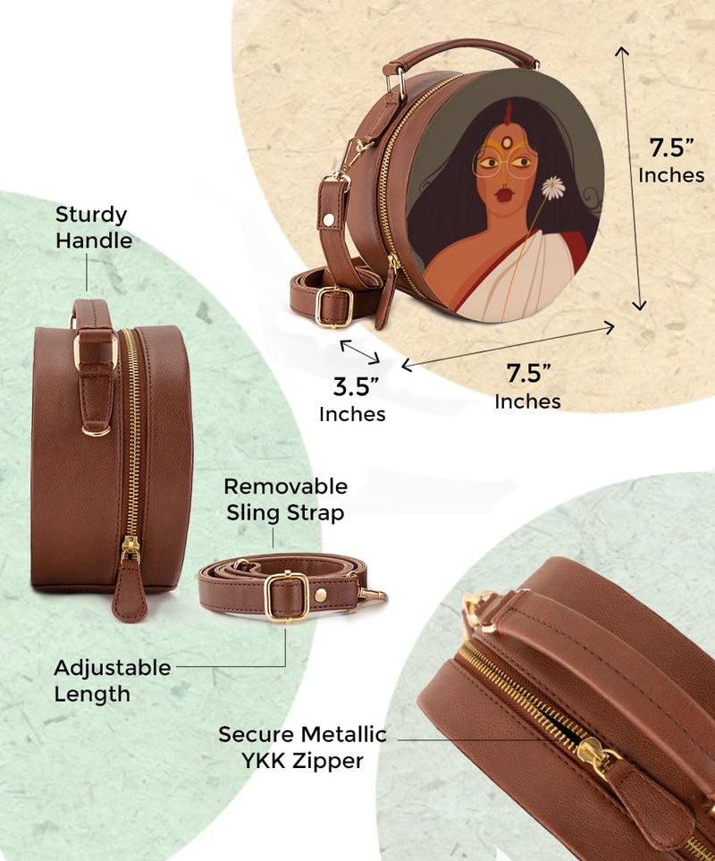 Kalankit Box Sling Bag for Women Girls | Side Sling Purse with Handle and Detachable Strap | Quirky Travel Crossbody Sling | Birthday Gifts Ideas for Teenager Girl - Image 2