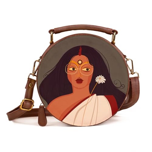 Kalankit Box Sling Bag for Women Girls | Side Sling Purse with Handle and Detachable Strap | Quirky Travel Crossbody Sling | Birthday Gifts Ideas for Teenager Girl - Image 1