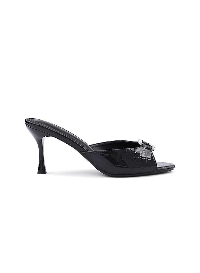 أيقون Embellished Strappy Heeled Mules