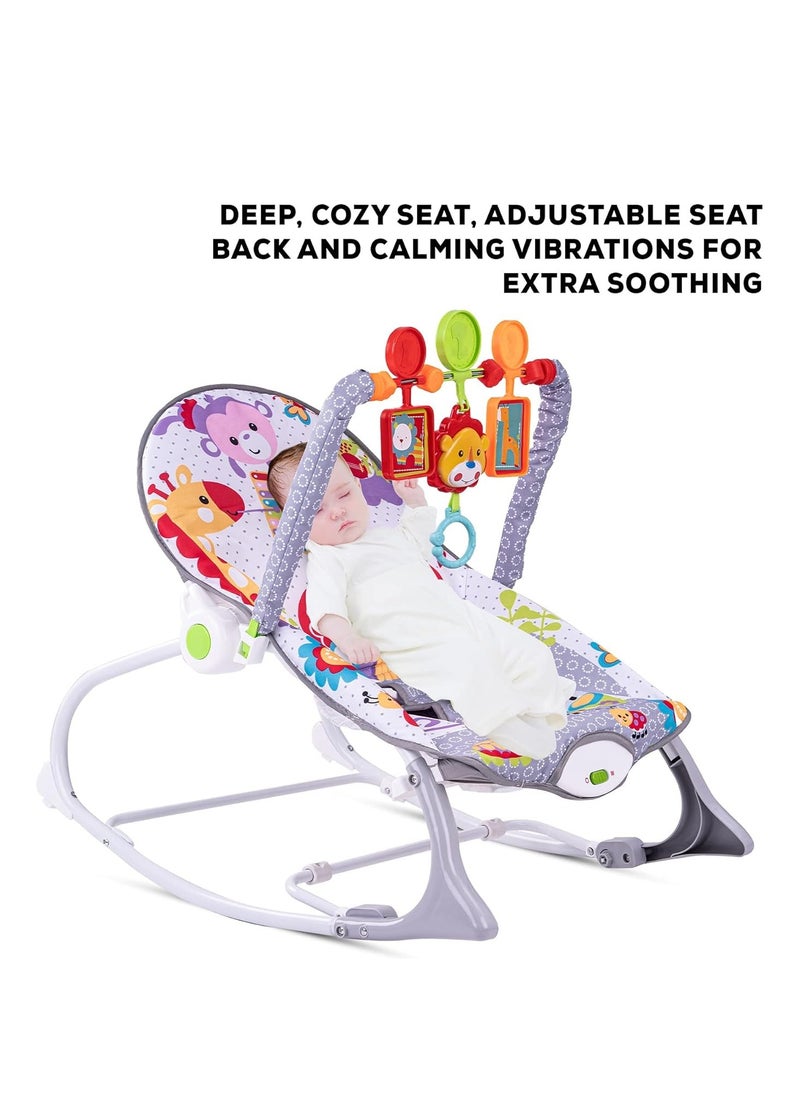 BLOOMING TIME - Baby Rocker and Bouncer Chair with Soothing Vibrations, Multi-Position Recline Portable Bouncer - Image 1