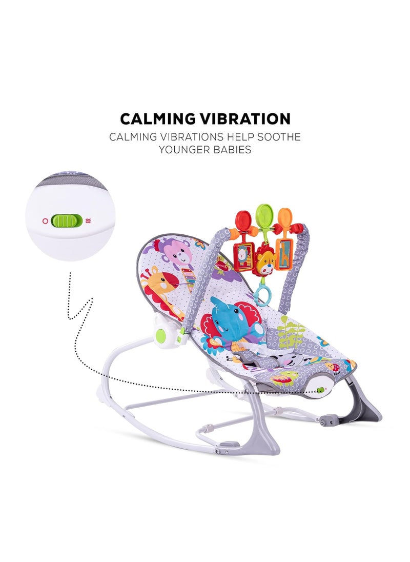 BLOOMING TIME - Baby Rocker and Bouncer Chair with Soothing Vibrations, Multi-Position Recline Portable Bouncer - Image 1