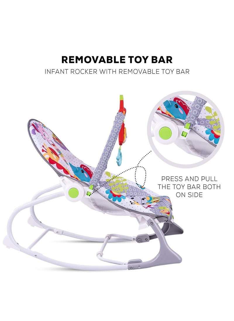 BLOOMING TIME - Baby Rocker and Bouncer Chair with Soothing Vibrations, Multi-Position Recline Portable Bouncer - Image 1