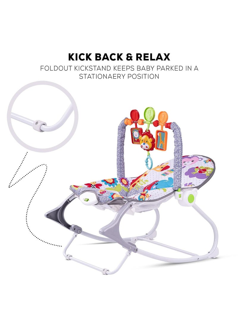 BLOOMING TIME - Baby Rocker and Bouncer Chair with Soothing Vibrations, Multi-Position Recline Portable Bouncer - Image 1