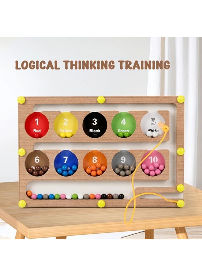 Wooden Magnetic Maze Beads Toys For Kids Logical Thinking Training Christmas Gifts - Image 1