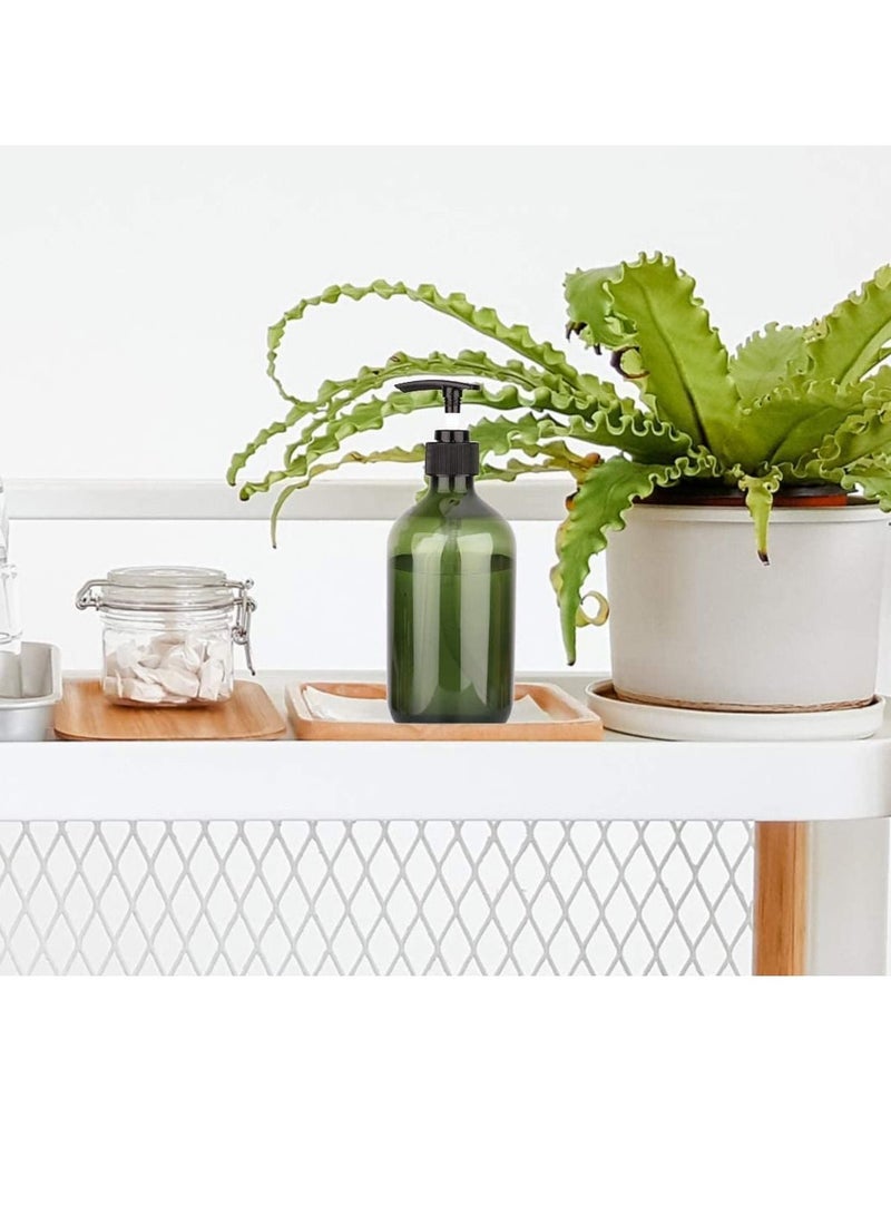 erorex Dispenser Shampoo Pump Bottle Hand Gel Refillable Empty Amber PET Plastic Shampoo  Conditioner   Wash Shower for Bathroom  Kitchen  Office  Laundry Room  Lotions and More 2PCS 500ml  Green - Image 5