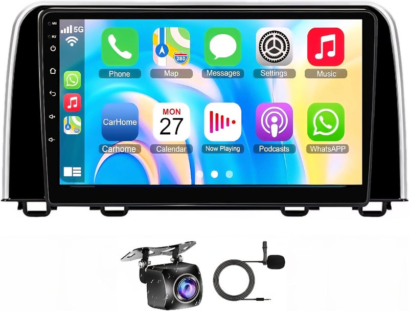 Vierex Fit Honda CRV CR-V Car Stereo CR-V 5 Android Screen 2017-2022 with Wireless CarPlay, Android Auto, GPS Navigation, BT, WiFi, AHD Camera Included (4+32GB Carplay 8CORE) - Image 1