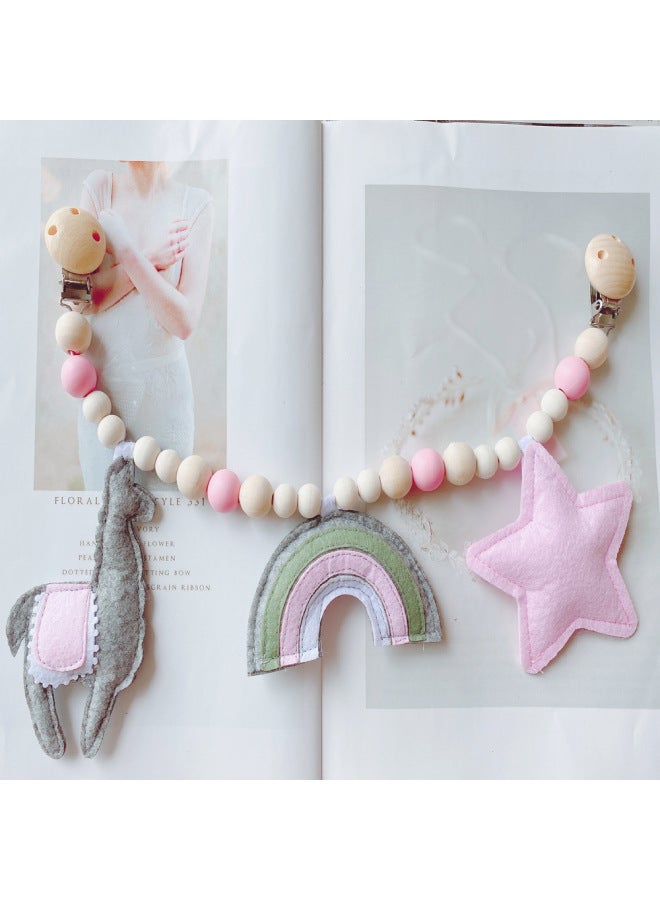 Ins Decorative Nordic Baby Bracelet Pacifier Clip Pacifier Chain Molar Educational Toy Baby Car Clip Bracelet-Color:Baby Car Clip: 13  - Image 4